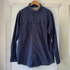 RedHead Shirt Men’s XL Navy Blue Fishing Long Sleeve Button Up Vented Outdoor